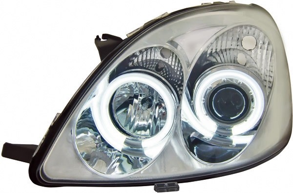 Headlights Toyota Yaris Angel Eyes clear chome 98-05