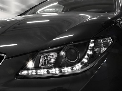Headlights Seat Ibiza 6J 08-.. LED Devil Eyes Dayline black