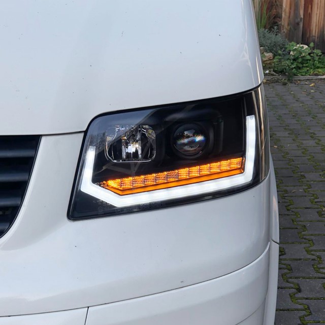 Headlights VW T5 03-09 Devil Eyes Dlite LED Dynamic