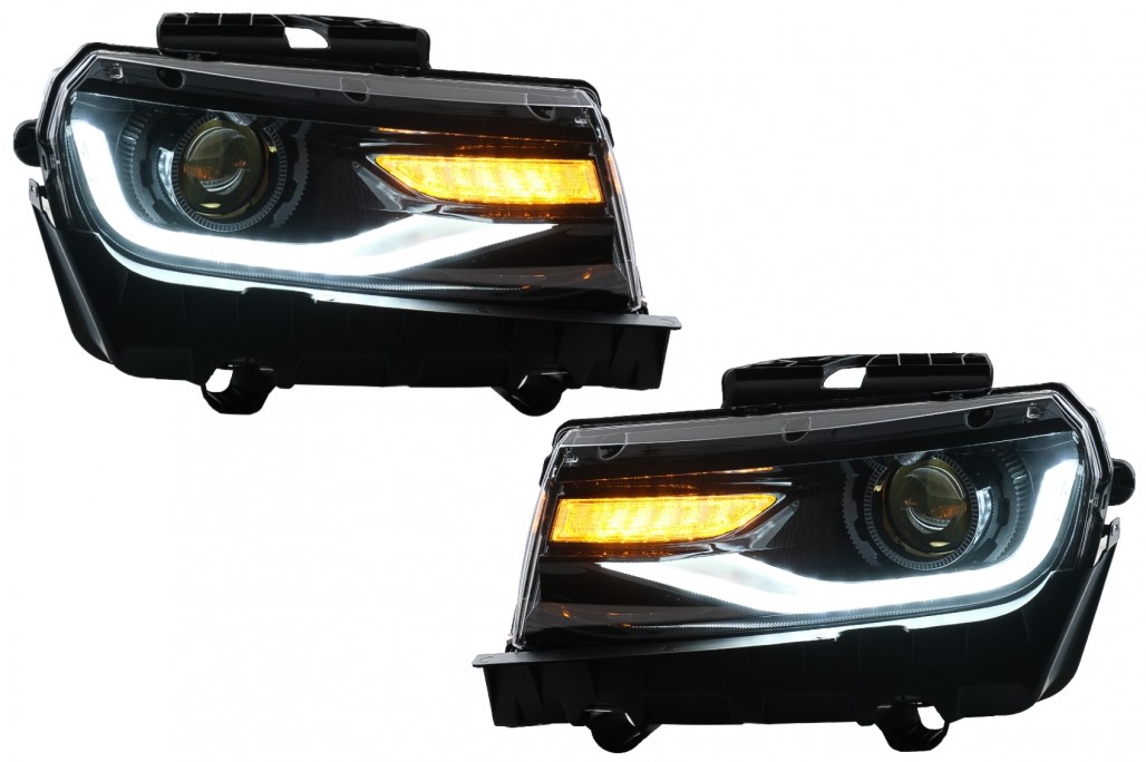 Headlights LED DRL Chevrolet Camaro Mk5 Facelift (2014-2015) Sequential Dynamic Conversion to 2016+ Look