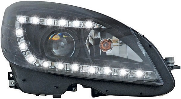 Headlights Mercedes C-Klasse W204 07-11 clear black Dayline