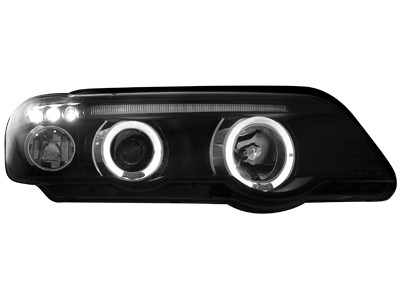 Headlights BMW X5 Angel Eyes Black