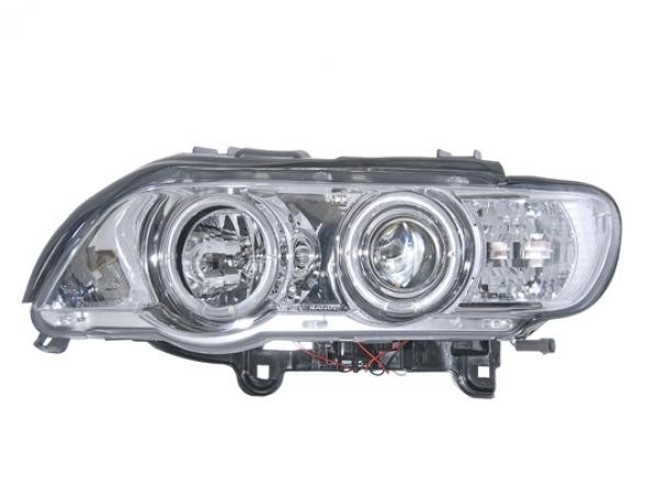 Headlights BMW X5 E53 Angel Eyes Chrome