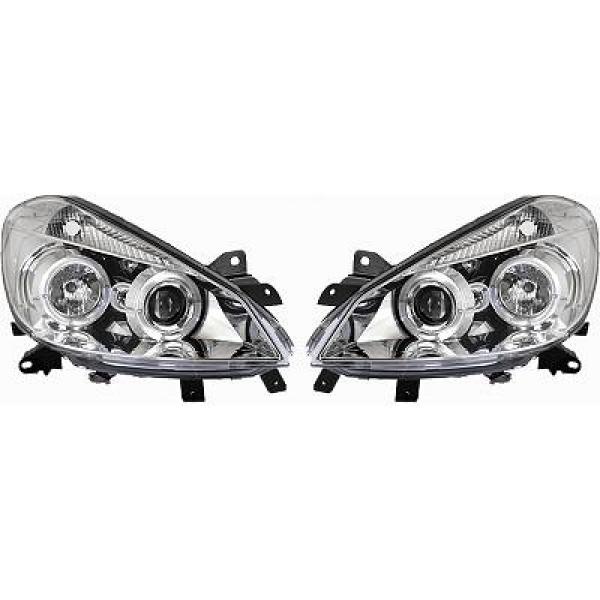 Headlights Renault Clio 3 05-.. Angel Eyes chrome