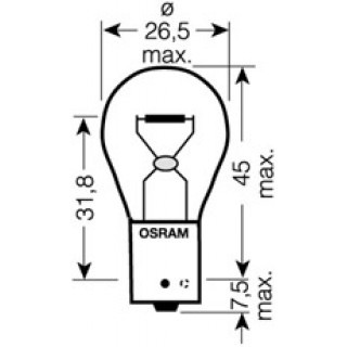 Osram Lamp BAU15S Fitting chrome orange