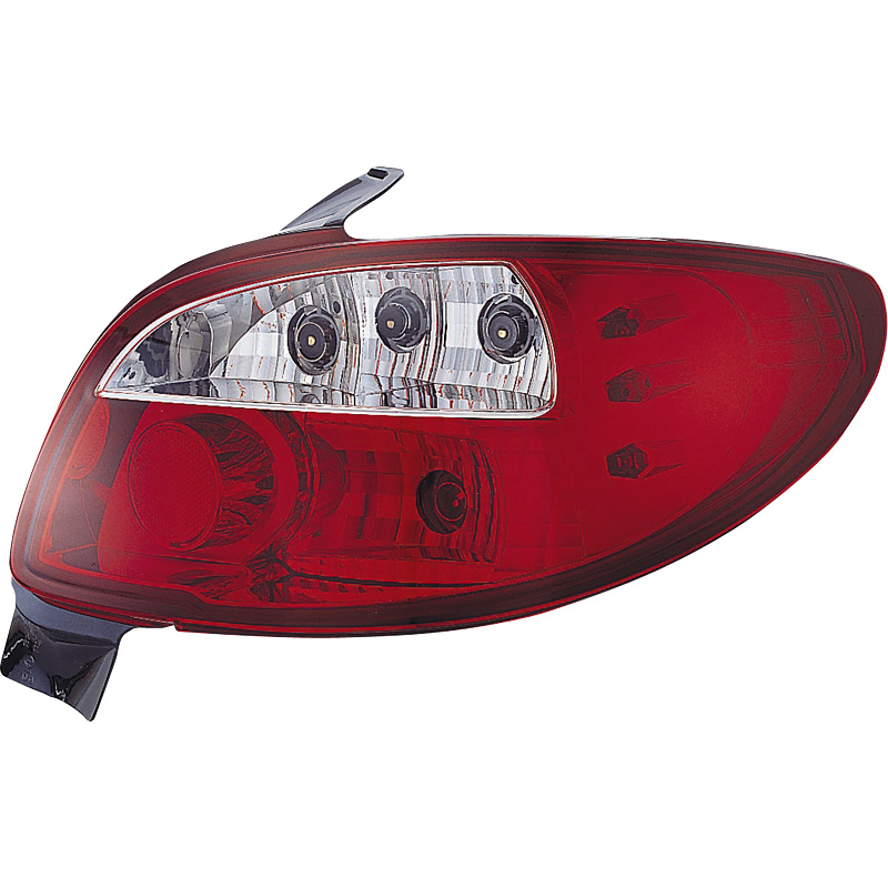 Set Tail Lights  Peugeot 206 excl. CC/SW - Red/Clear