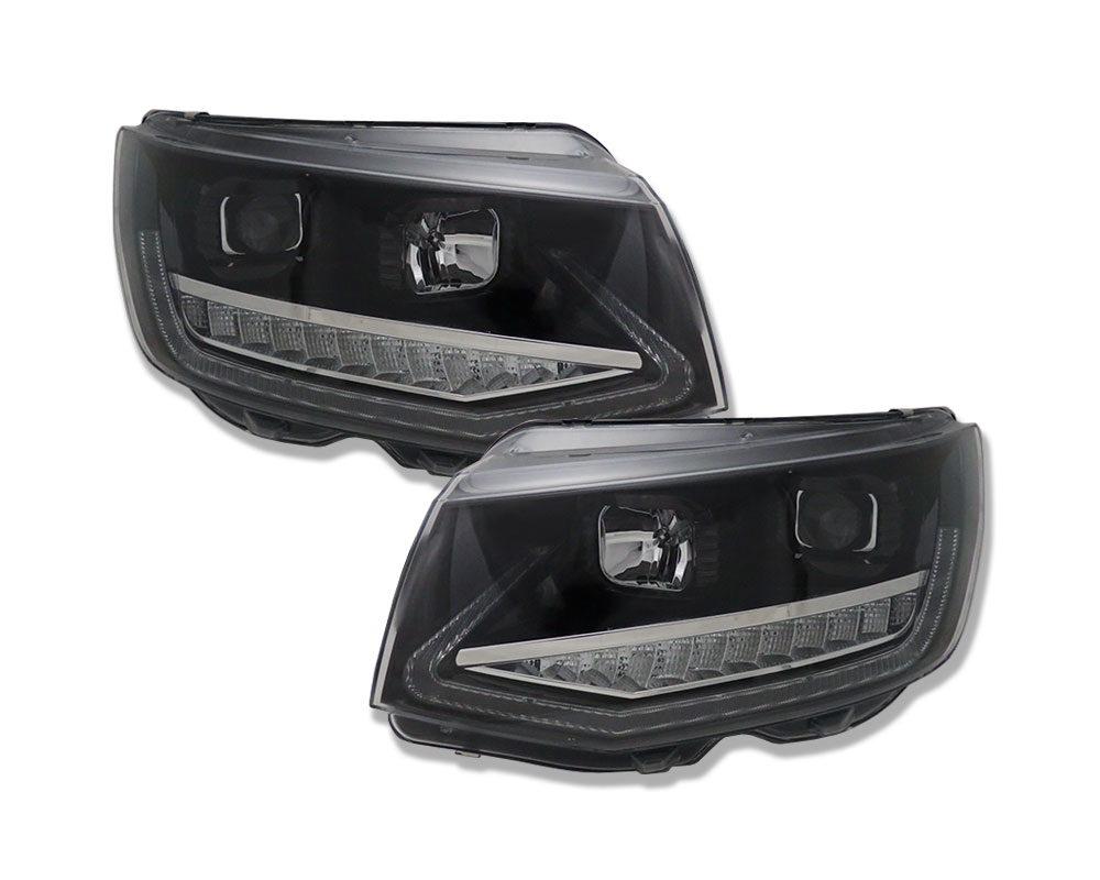 LED daytime running lights VW T6 2015-19 piano-black with dynamic indicator