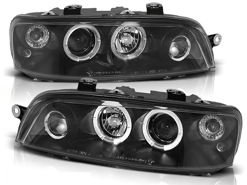 Headlights Fiat Punto 2 Angel Eyes Black