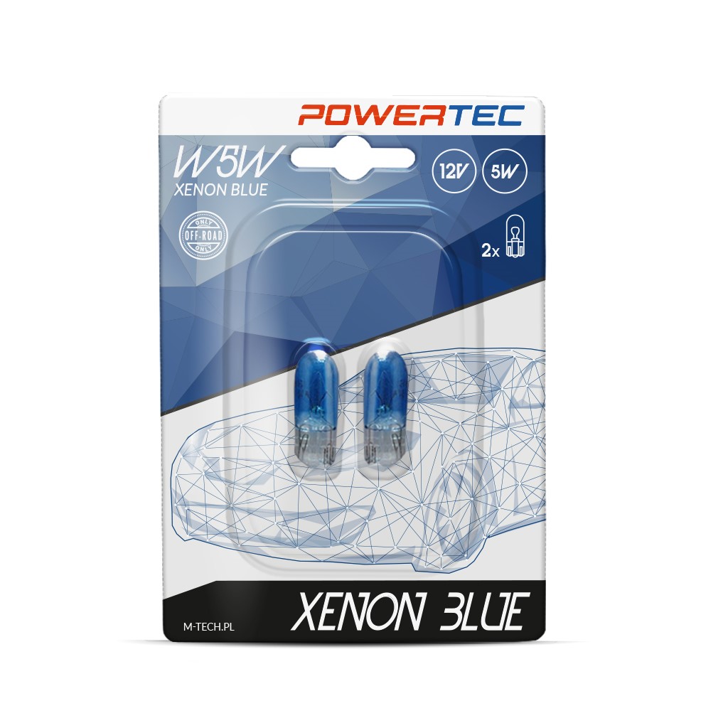 Powertec T10 halogeen Xenon blue 12V 5W