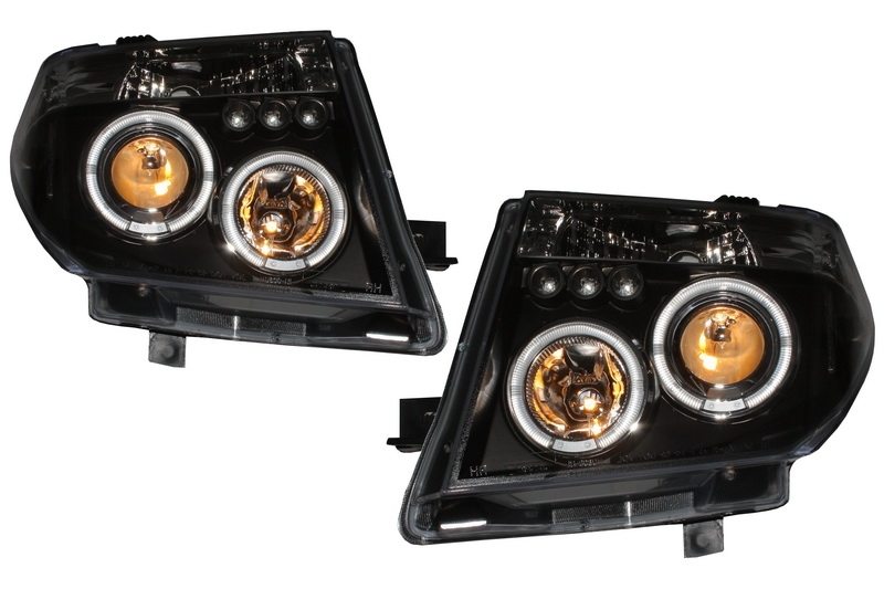 Headlights NISSAN Navara D40 (2004-2009) Pathfinder R51 (2005-2008) Black Angel eyes