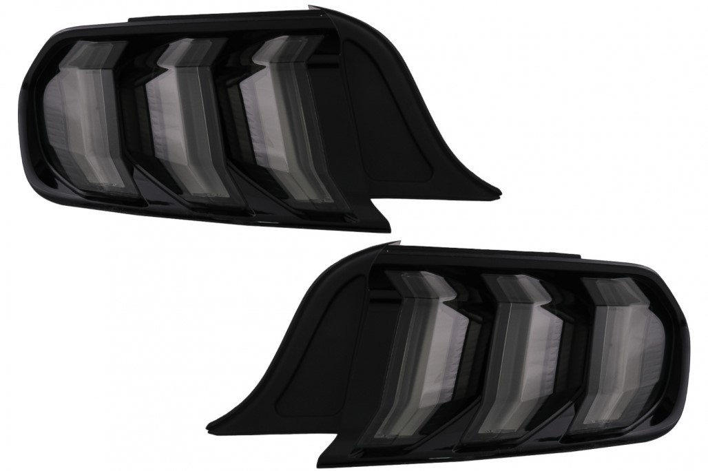 Full LED Taillights suitable for Ford Mustang VI S550 (2015-2019) Black with Dynamic Sequential Turning Lights