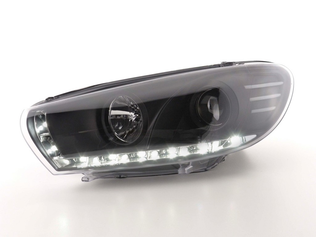 Headlights Volkswagen Scirocco 2008- Devil eyes LED black