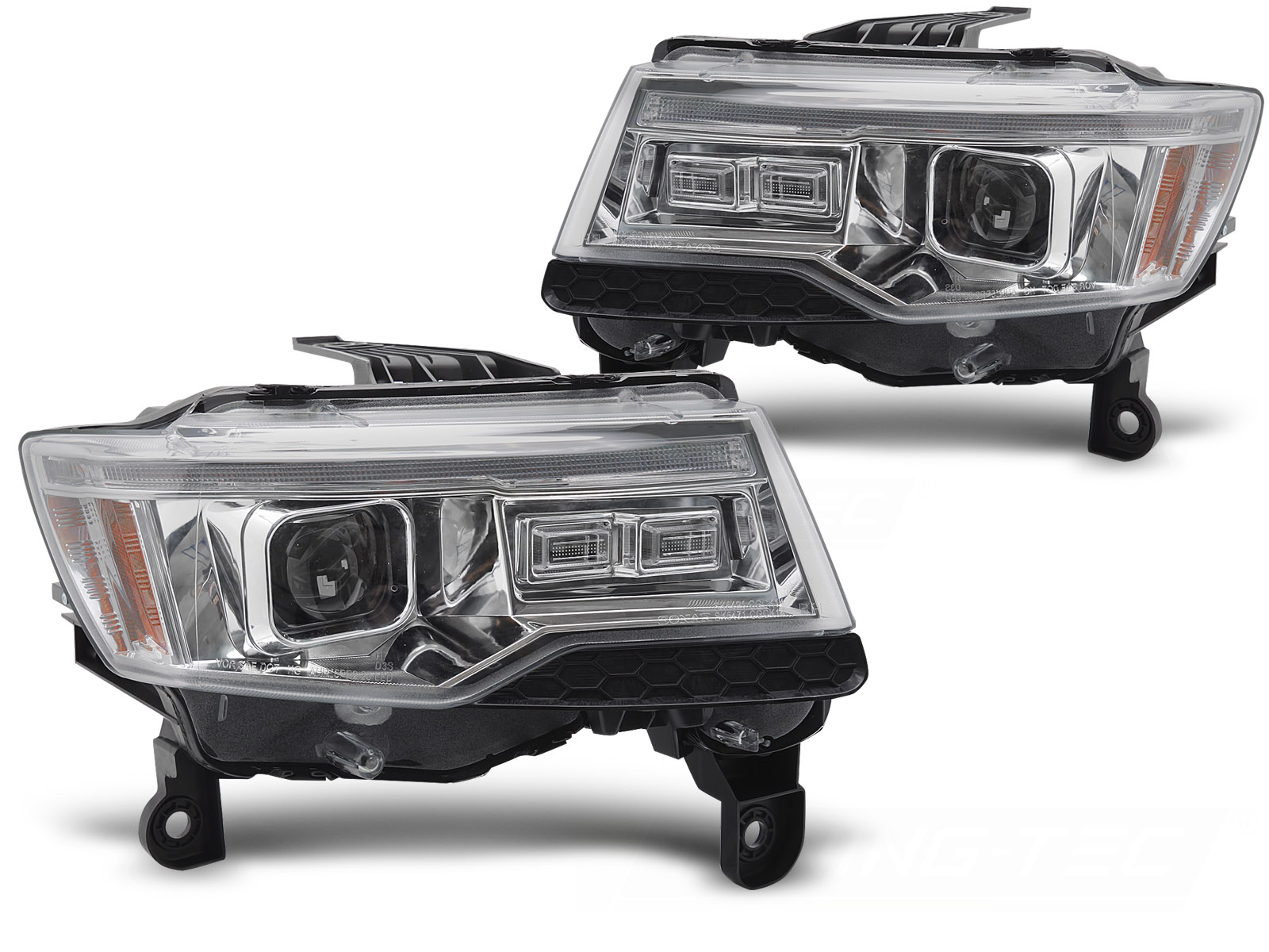 Headlights Chrysler Jeep Grand Cherokee 14-21 Xenon LED Dynamic Chrome
