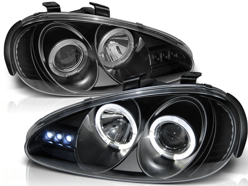 Headlights with Angel Eyes rings Mazda MX-3 Black