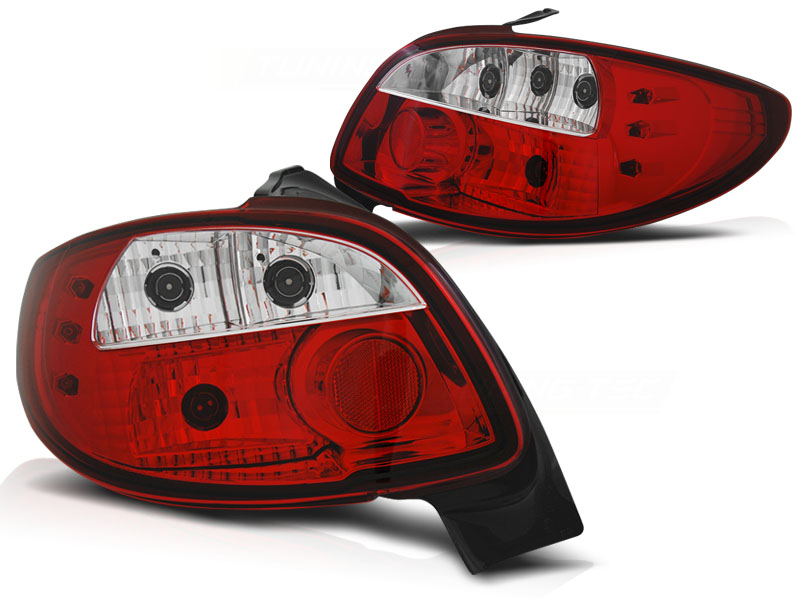 Set Tail Lights  Peugeot 206 excl. CC/SW - Red/Clear