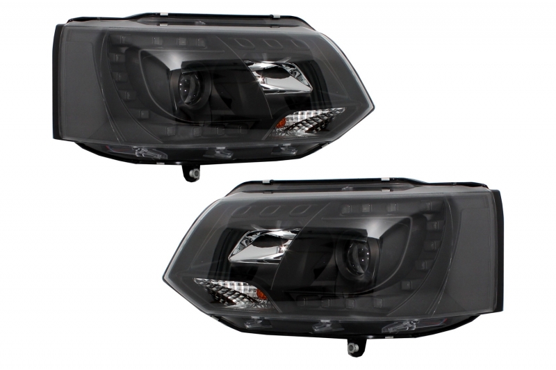 Headlights VW T5 bus 09- LED DRL black