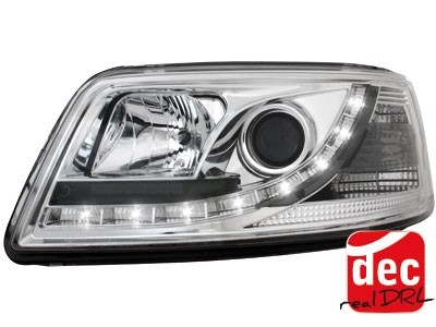 Headlights VW T5 03-09 Devil Eyes Dlite LED Chrome