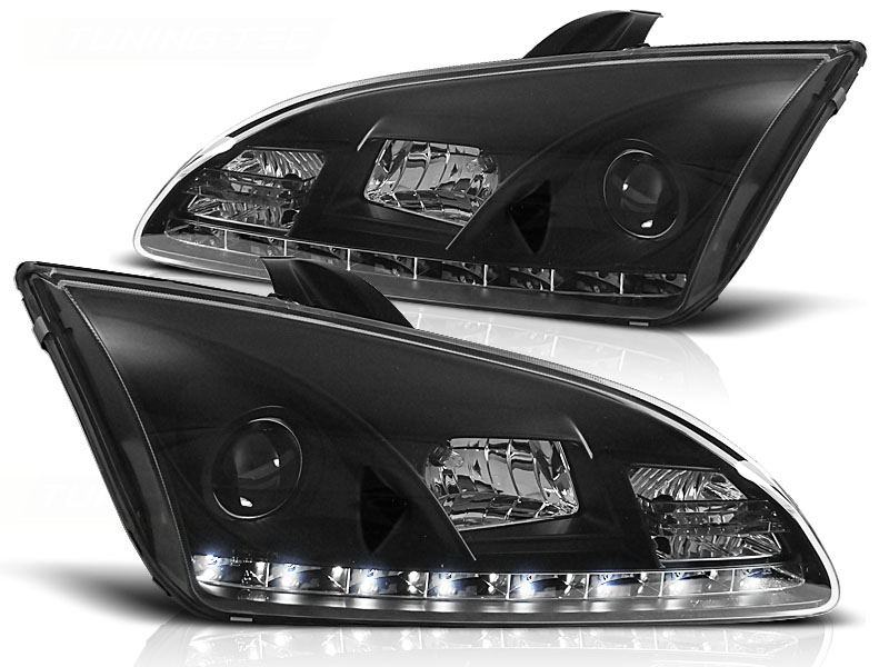 Headlights Ford Focus 05-.. Devil Eyes Dayline Black