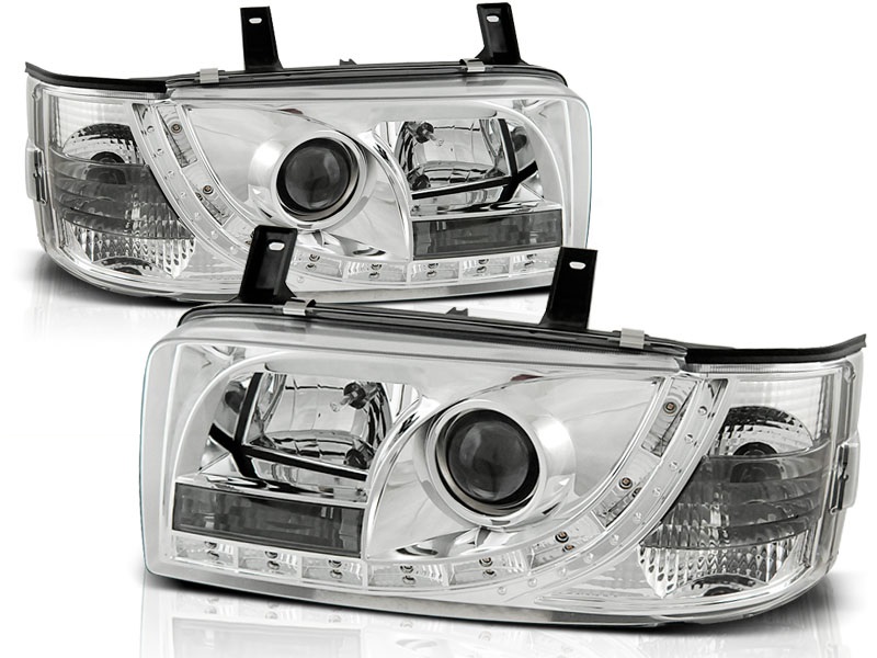 Headlights VW T4 90-03 Devil Eyes Dlite LED Chrome