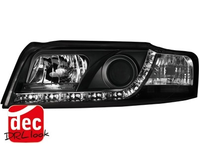 Headlights Audi A4 8E Devil Eyes Dayline Black