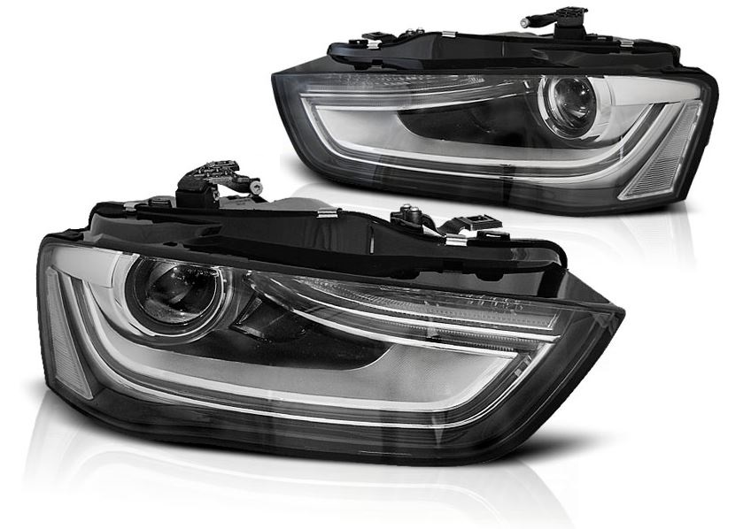 Headlights AUDI A4 B8 12-15 BLACK LED