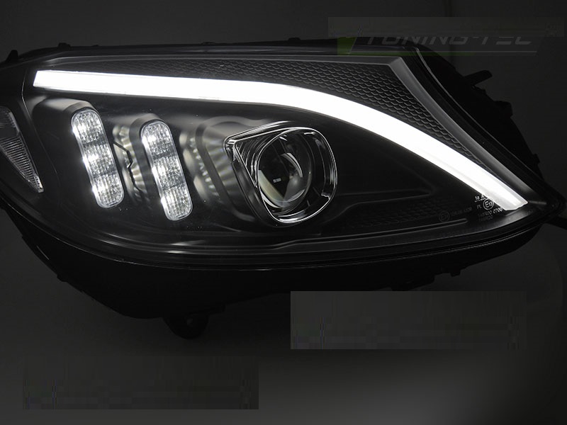 Headlights Mercedes C-Class W205 Full LED Tube Black