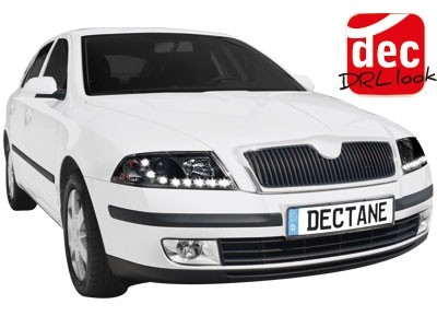 Headlights Skoda Octavia 05-09 Dayline Devil Eyes Black