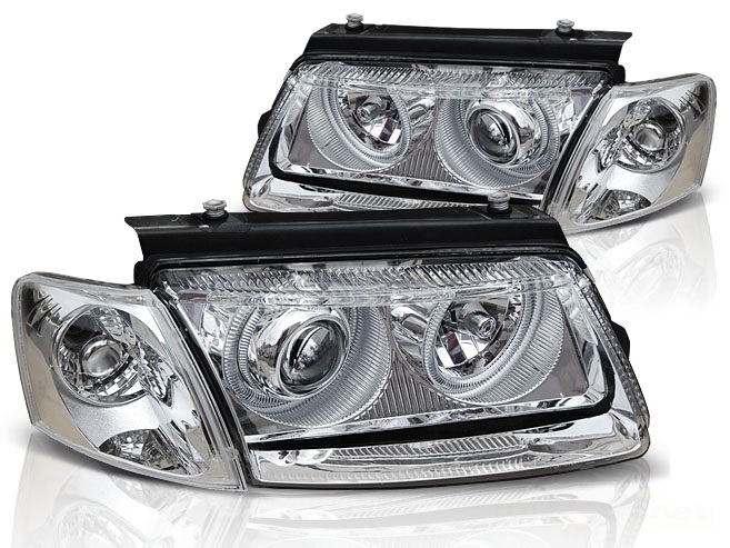 Headlights VW Passat 3B Angel Eyes Chrome