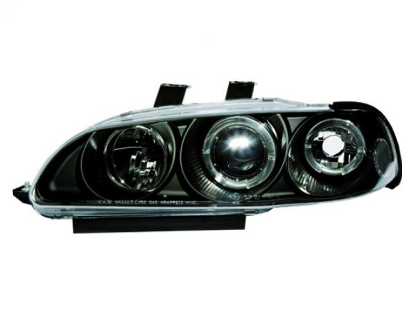 Headlights Honda Civic 92-95 4 door Angel Eyes Black