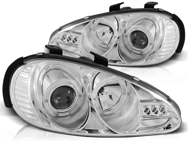 Headlights with Angel Eyes rings Mazda MX-3 Chrome