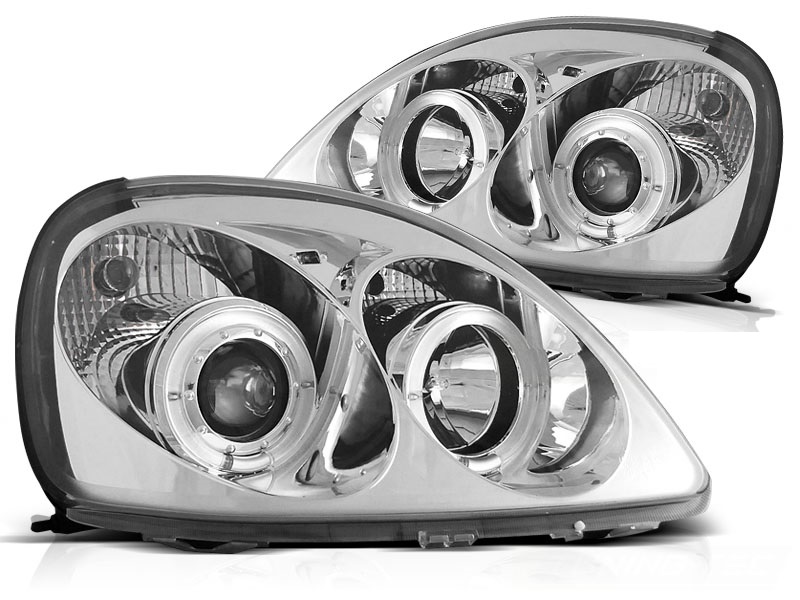 Headlights Toyota Yaris 98-04 Angel Eyes Chrome