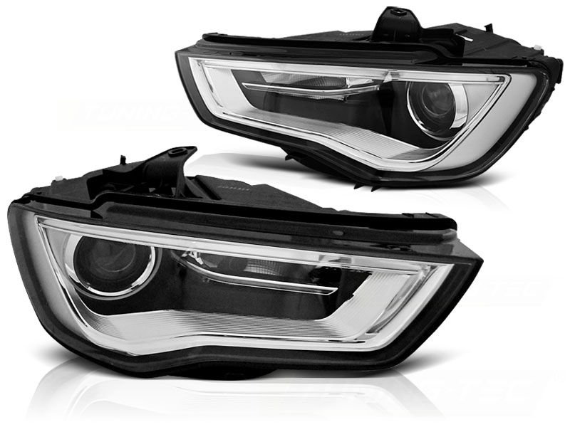 Headlights AUDI A3 8V 12-16 TUBE LIGHT BLACK LED