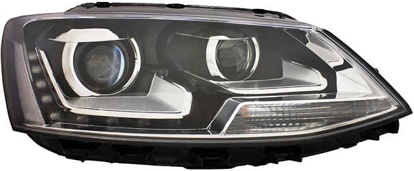 Headlights VW Jetta IV 10-13 LED DRL black