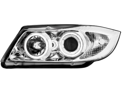 Headlights BMW 3 serie E90 Angel Eyes Chrome