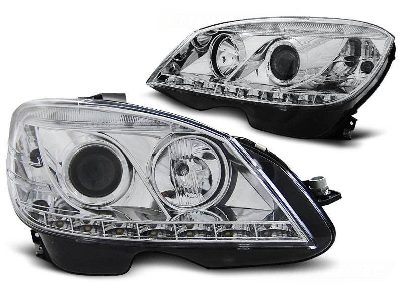 Headlights Mercedes C-Klasse W204 07-12 chome