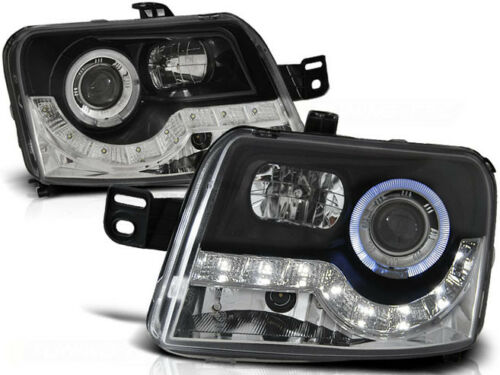 Headlights Fiat Panda with DRL 03- black