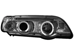 Headlights BMW X5 Angel Eyes Chrome